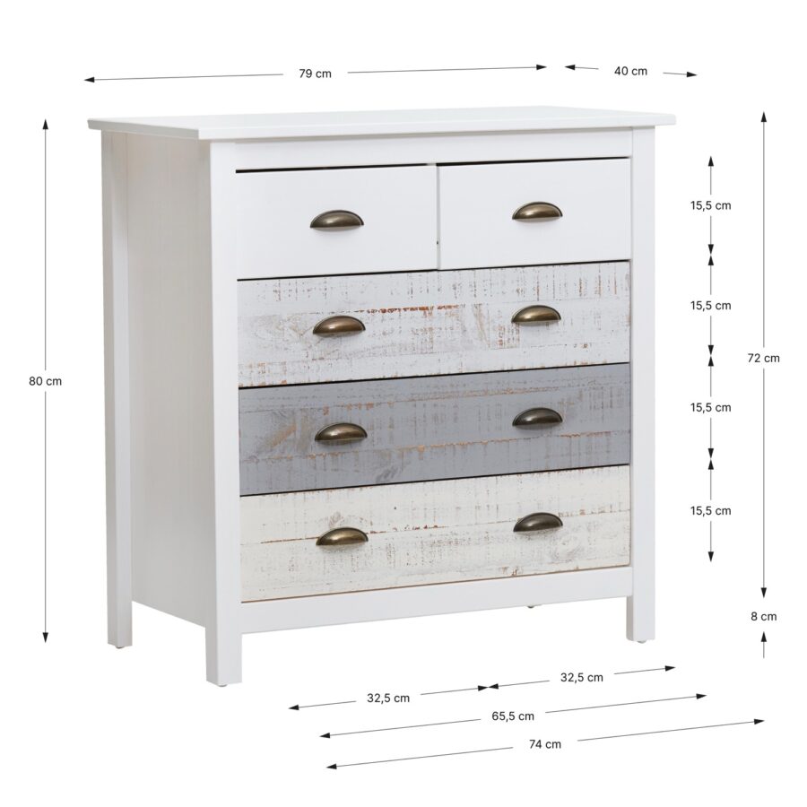 Cómoda Romántica blanco (Multicolor) - Imagen 8