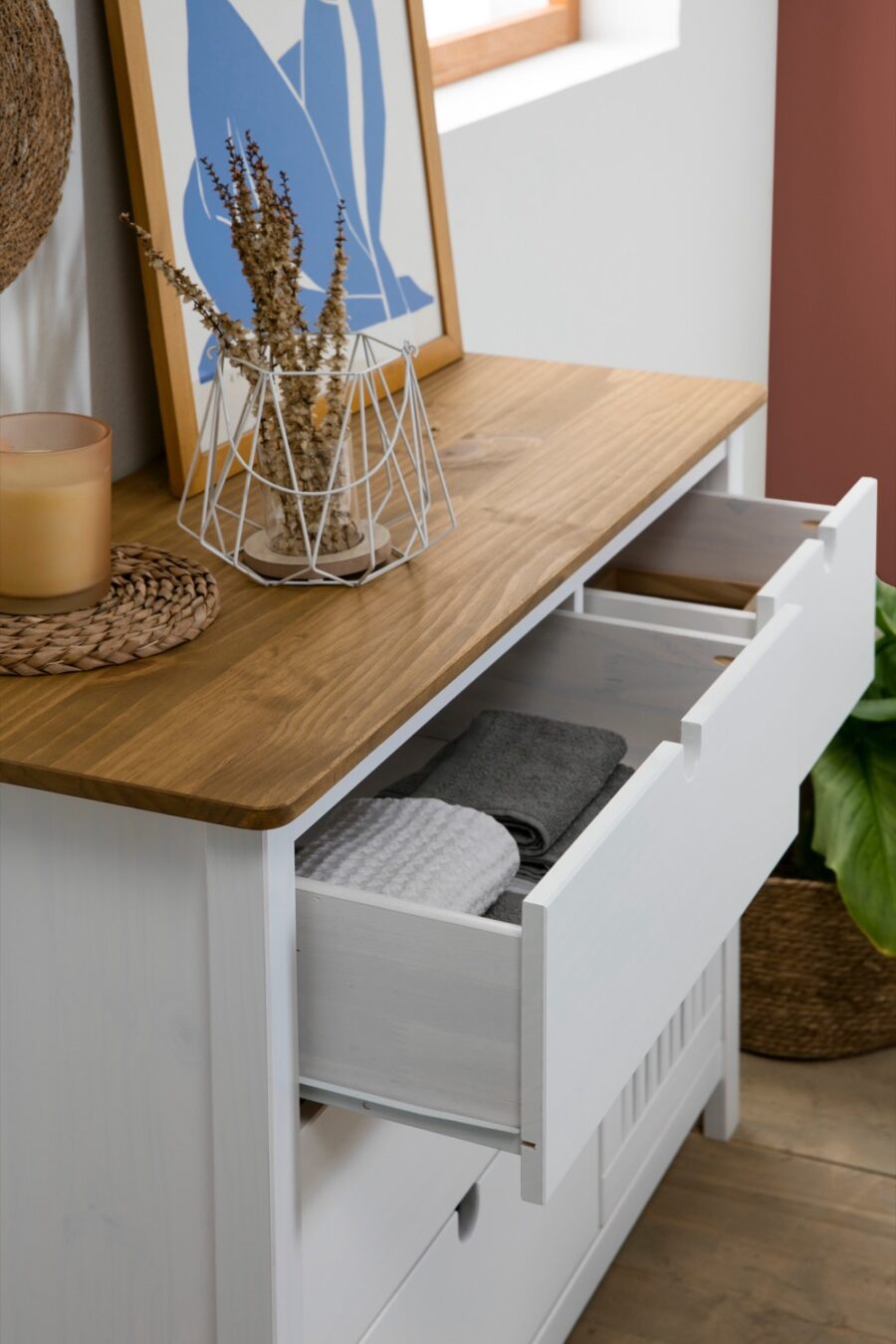 Cómoda Bruna madera (Cera/Blanco Lav) - Imagen 5