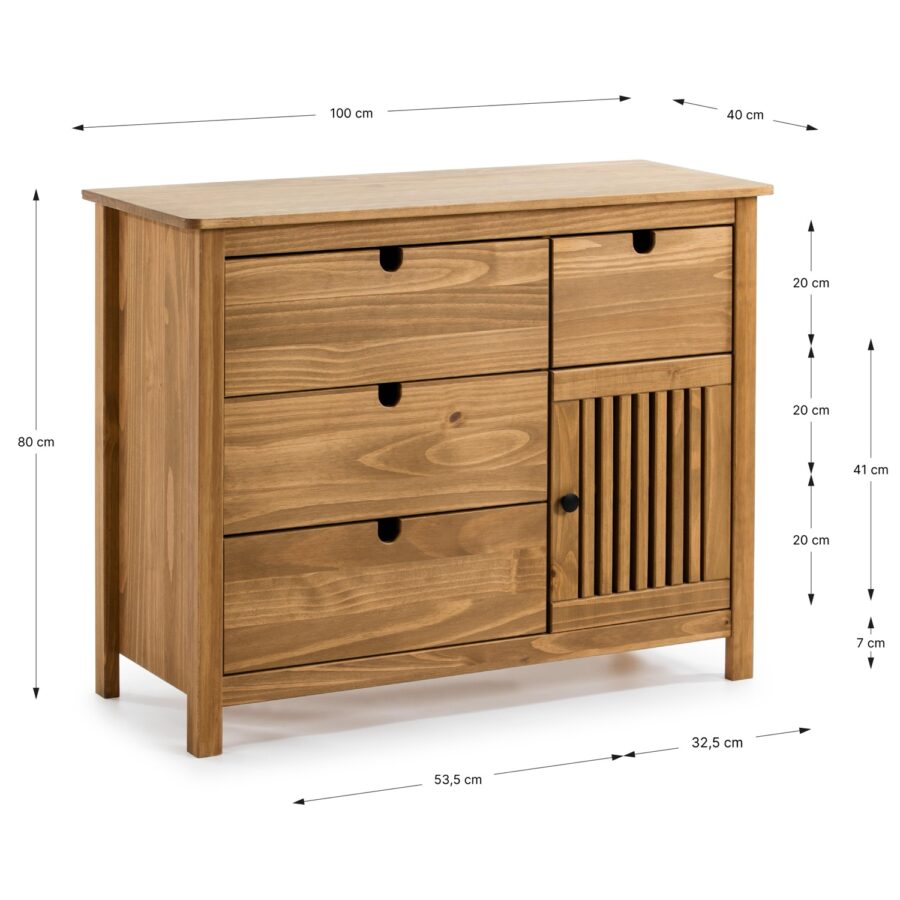 Cómoda Bruna madera (Cera/cera) - Imagen 4