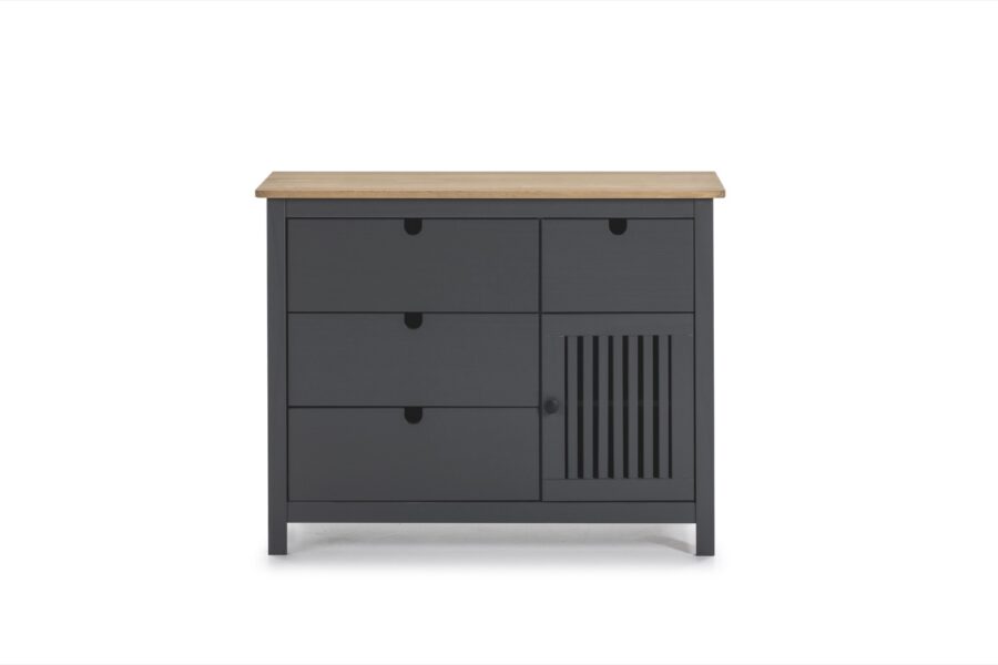 Cómoda Bruna madera (Cera/Gris Antracita) - Imagen 6
