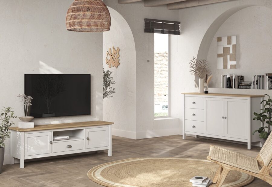 Mueble TV Misti blanco (Blanco/Roble) - Imagen 6
