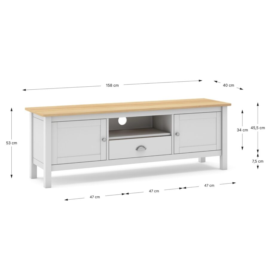 Mueble TV Misti blanco (Blanco/Roble) - Imagen 9