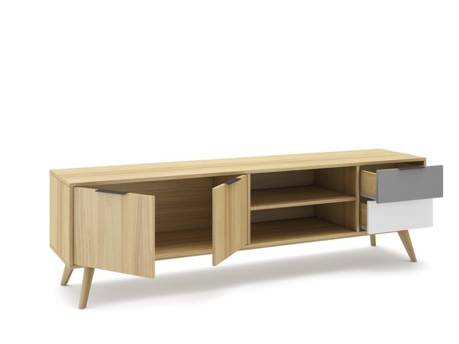 Mueble tv Elfa madera (Roble/Gris Claro/Blanco) - Imagen 7