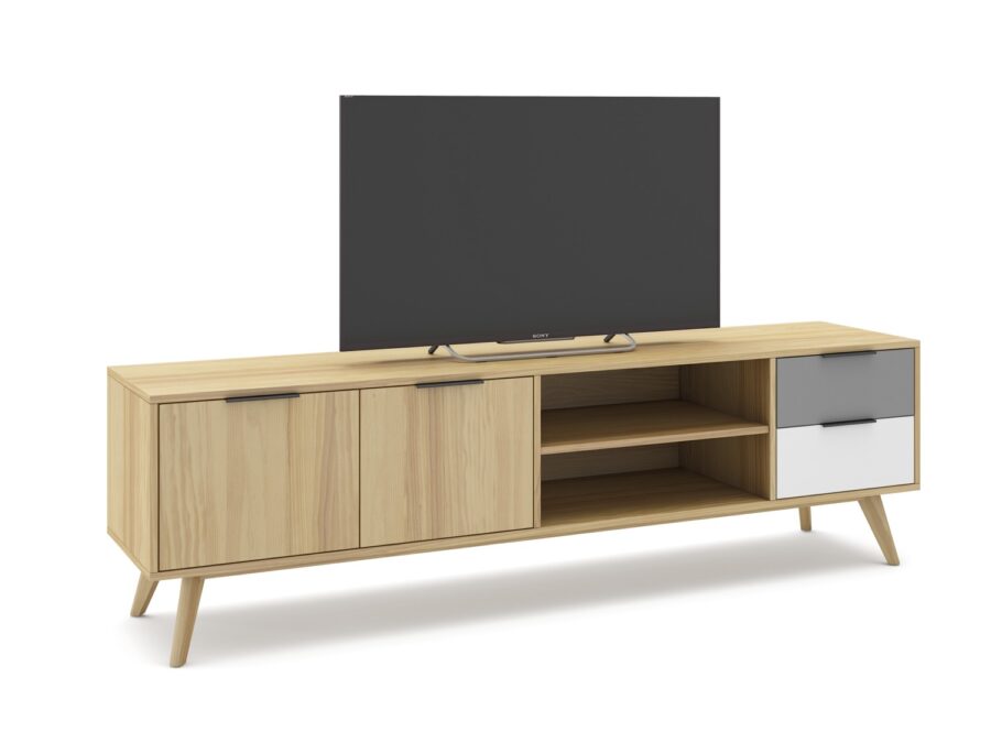 Mueble tv Elfa madera (Roble/Gris Claro/Blanco) - Imagen 6