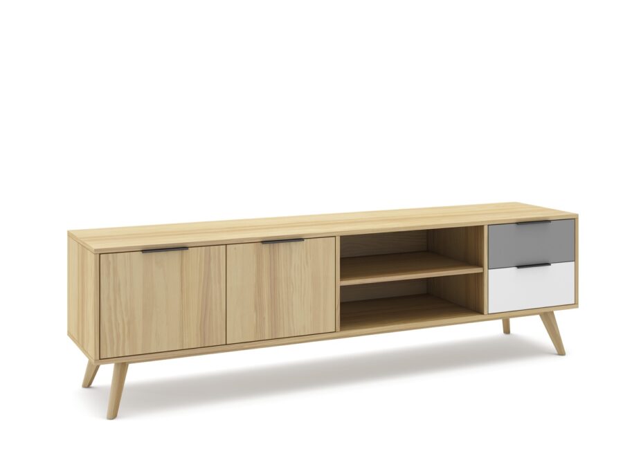 Mueble tv Elfa madera (Roble/Gris Claro/Blanco) - Imagen 9