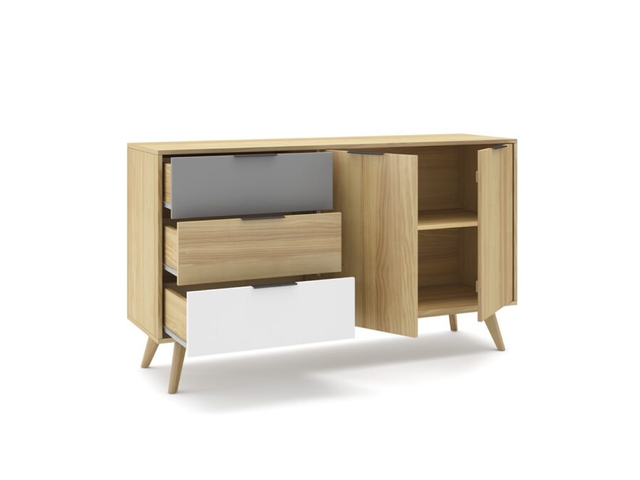 Mueble TV Elfa madera (Roble/Gris Claro/Blanco) - Imagen 6