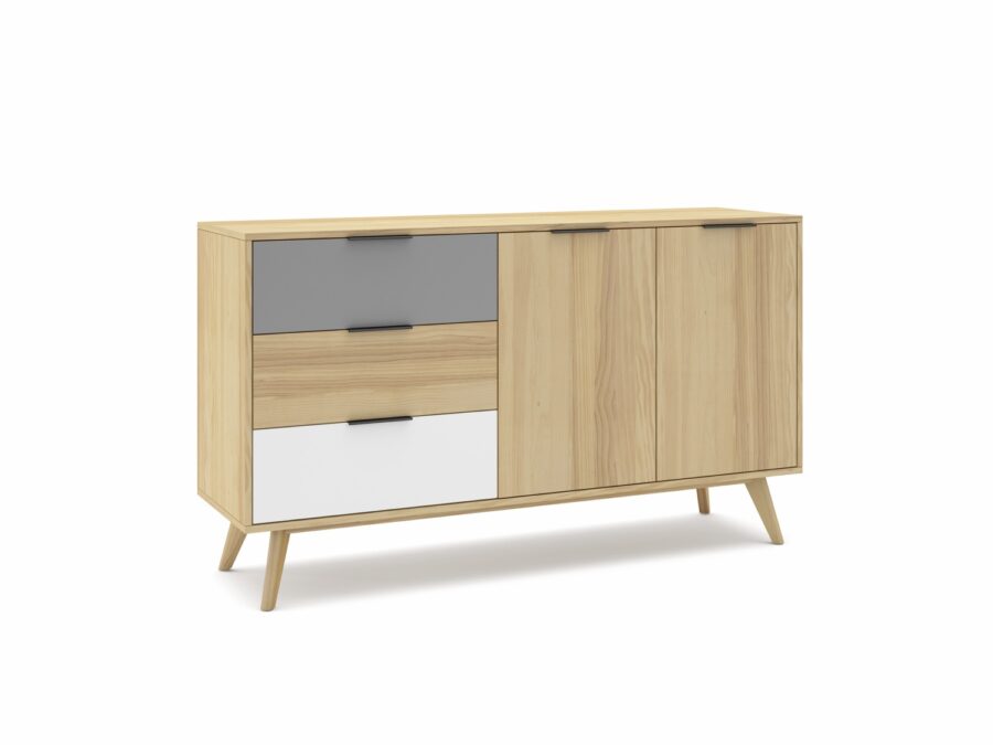 Mueble TV Elfa madera (Roble/Gris Claro/Blanco) - Imagen 7
