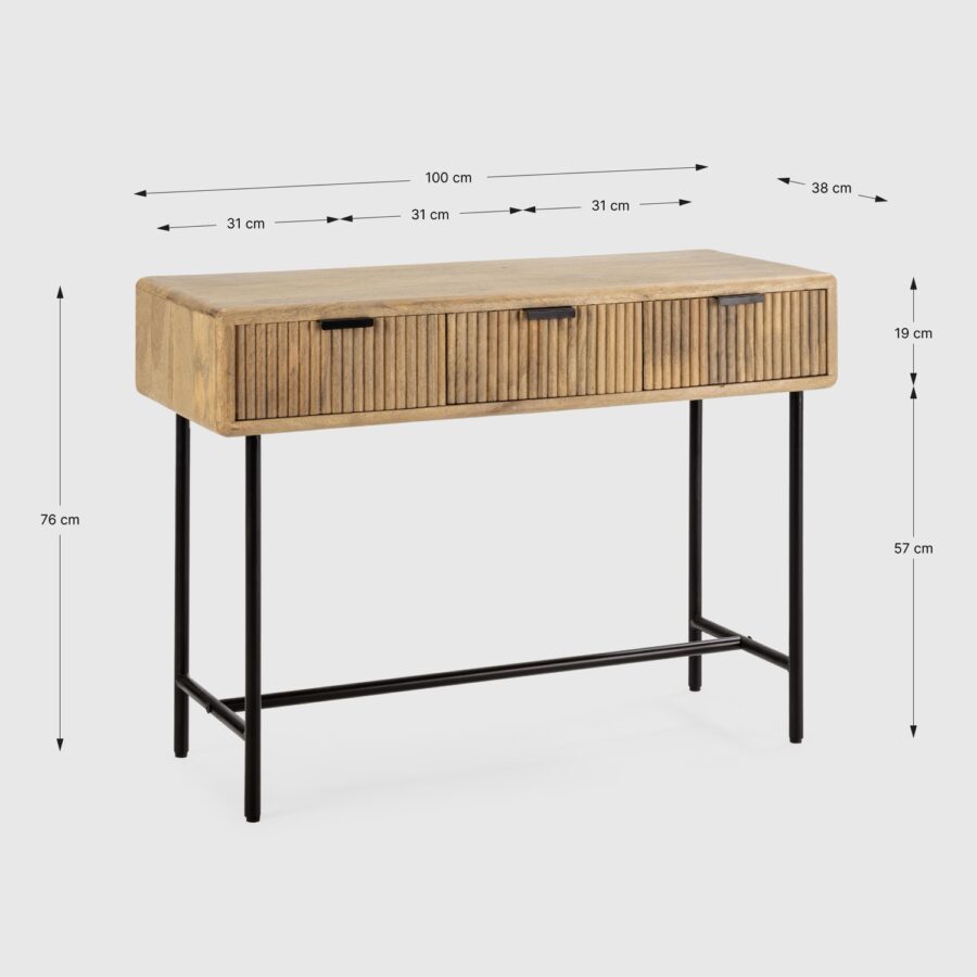 Consola Mundra madera (madera mango) - Imagen 2