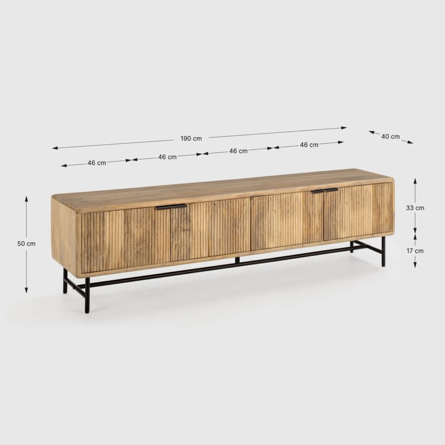 Mueble TV Mundra madera (madera mango) - Imagen 7