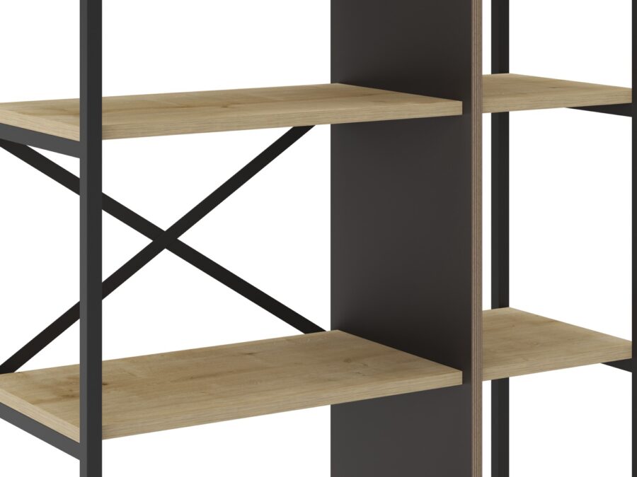 Estanteria Ara madera (Roble/Negro Silky) - Imagen 3