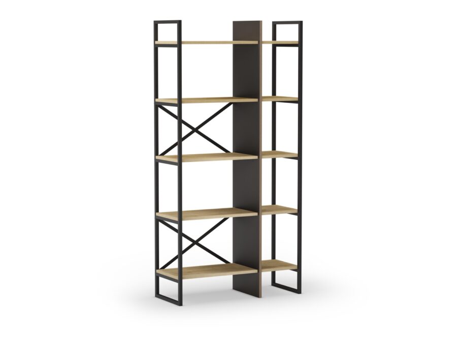 Estanteria Ara madera (Roble/Negro Silky) - Imagen 5