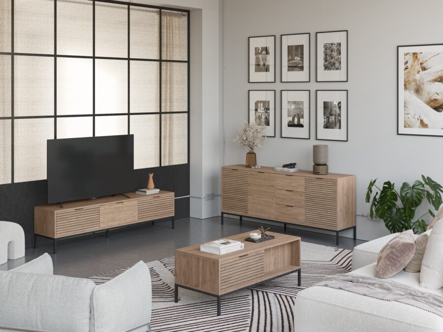 Mueble TV Ariel madera (Sepet) Pata metal - Imagen 3