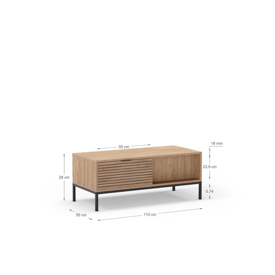 Mueble TV Ariel madera (Sepet) Pata metal - Imagen 4
