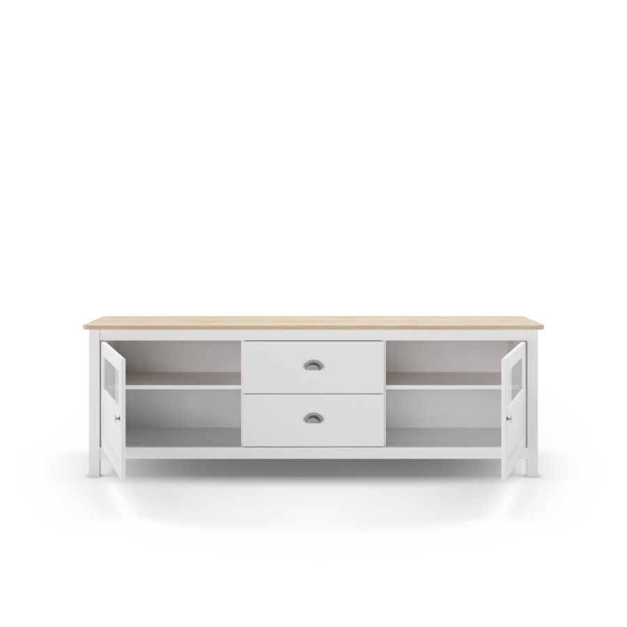 Mueble TV Misti blanco (Blanco/Roble) - Imagen 4