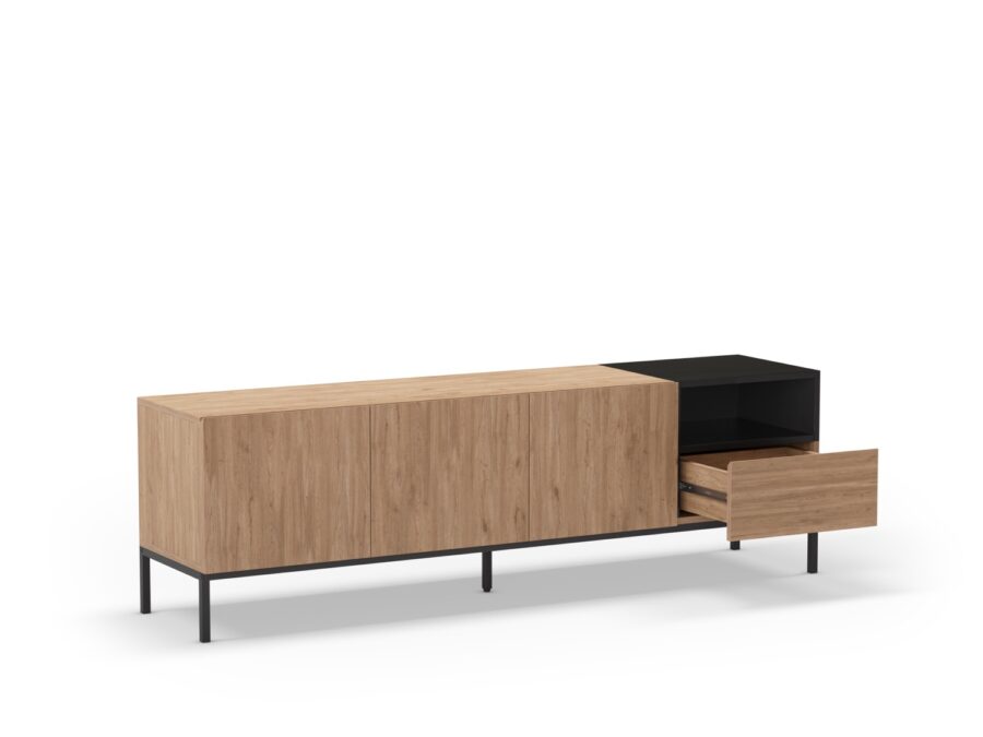 Mueble TV Cailin madera (Sepet/Negro) - Imagen 2