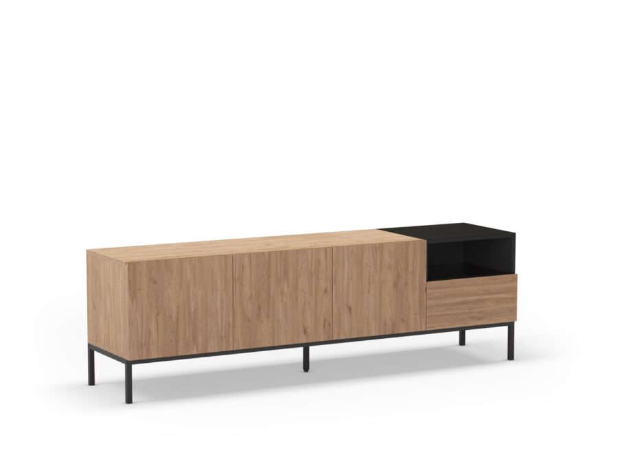 Mueble TV Cailin madera (Sepet/Negro) - Imagen 9