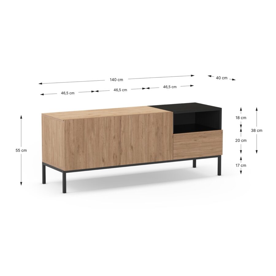 Mueble TV Cailin (Sepet/Negro) - Imagen 5