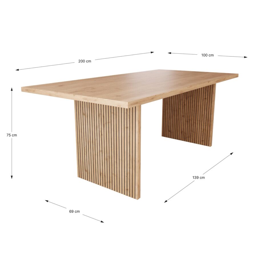 Mesa rectangular Ariel madera (Sepet) - Imagen 3