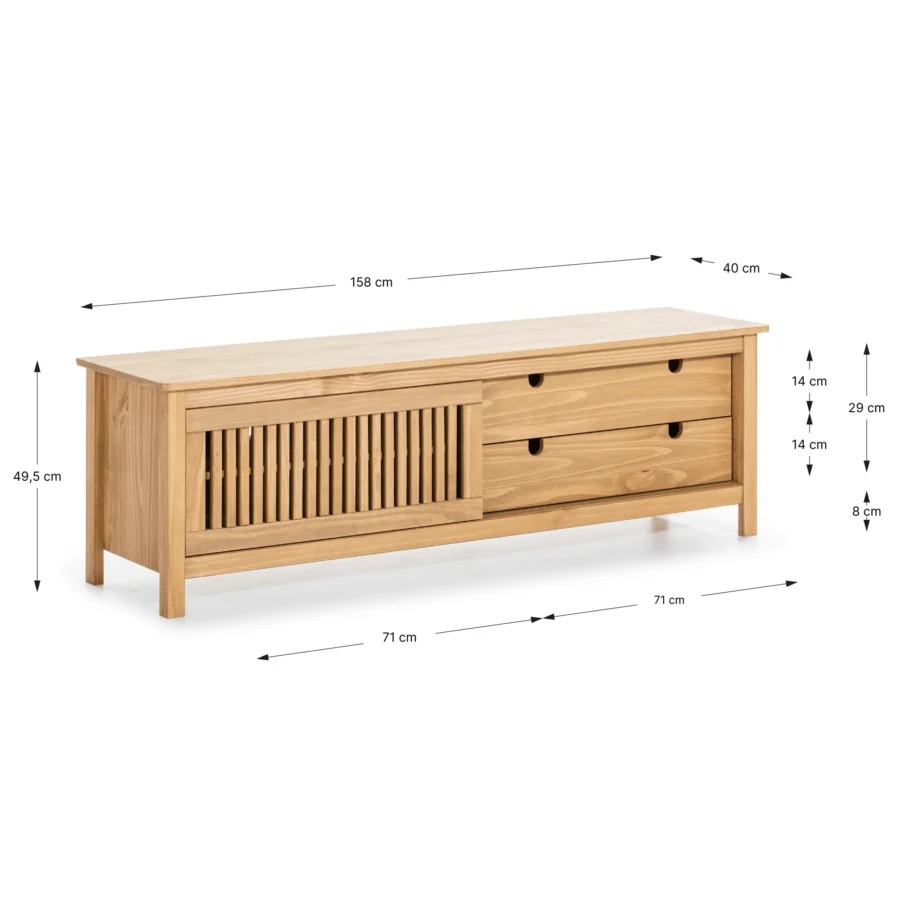 Mueble TV Luna madera (cera/cera) - Imagen 9