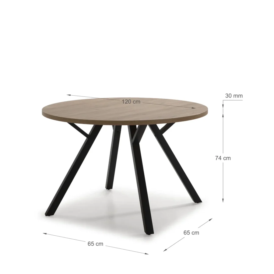 Mesa redonda Ori madera (natural) - Imagen 3