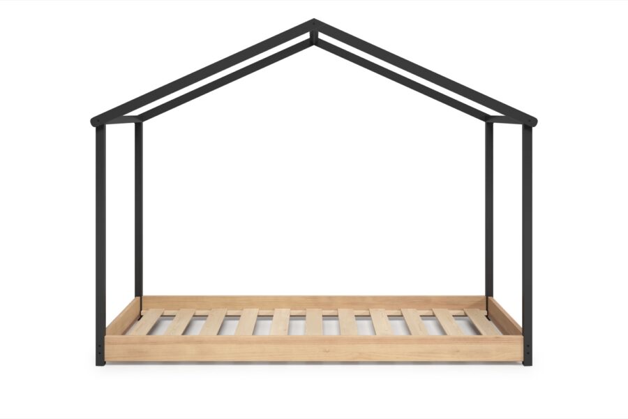 Cama cabaña Montessori Athan gris (antracita/roble) - Imagen 4