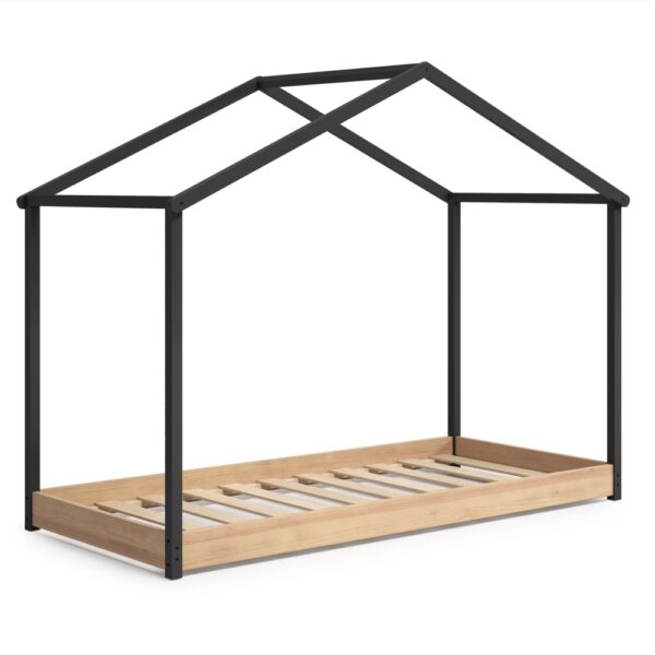 Cama cabaña Montessori Athan gris (antracita/roble)