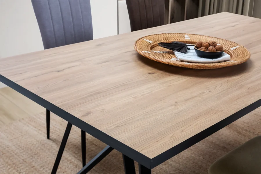 Mesa rect. Lira madera (natural/canto bocamina) - Imagen 2