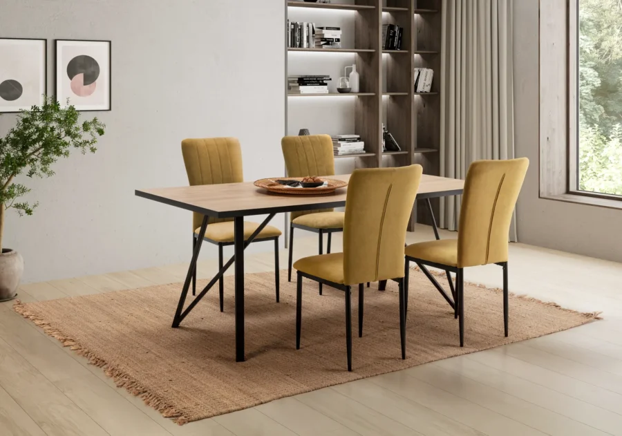 Mesa rect. Lira madera (natural/canto bocamina) - Imagen 3