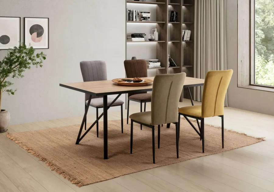 Mesa rect. Lira madera (natural/canto bocamina) - Imagen 4