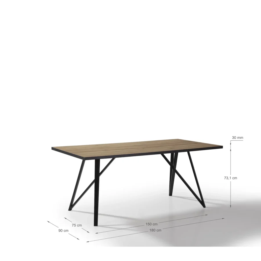 Mesa rect. Lira madera (natural/canto bocamina) - Imagen 7