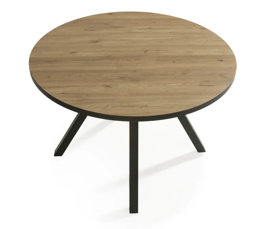 Mesa redonda Ori madera (natural/canto bocamina) - Imagen 3