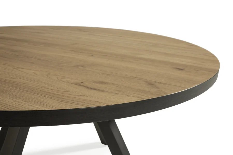 Mesa redonda Ori madera (natural/canto bocamina) - Imagen 4