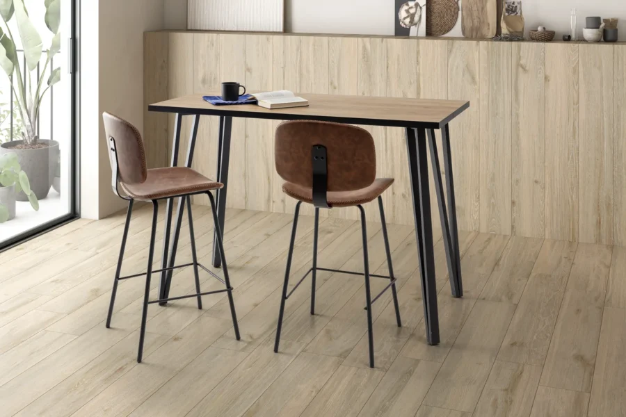 Mesa bar Sada madera (natural/canto bocamina) - Imagen 2