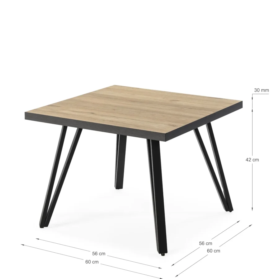 Mesa centro cuad. Sada madera (natural/canto bocamina) - Imagen 5