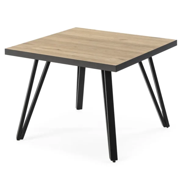 Mesa centro cuad. Sada madera (natural/canto bocamina)
