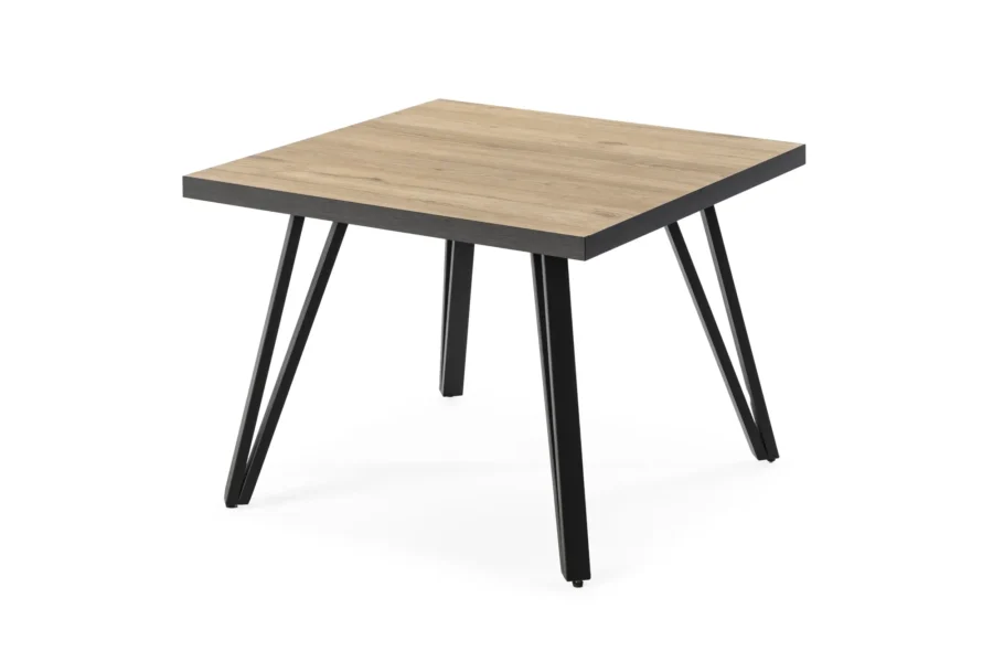 Mesa centro cuad. Sada madera (natural/canto bocamina)