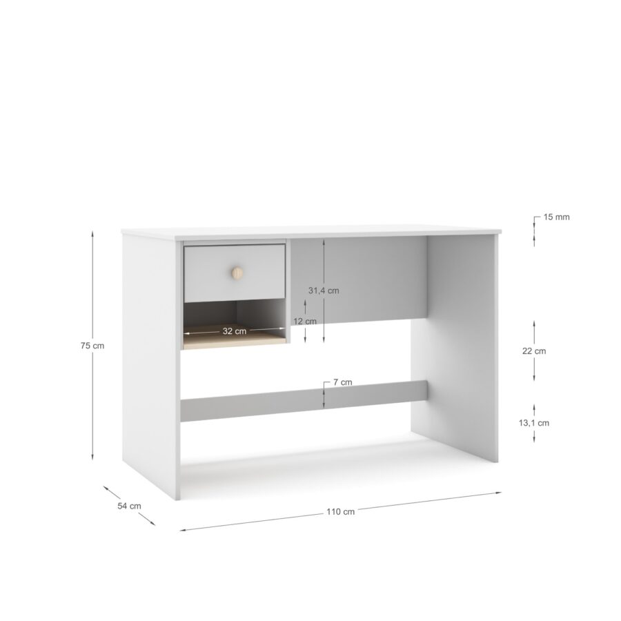 Escritorio Esteban blanco (blanco/cera blanca) - Imagen 3