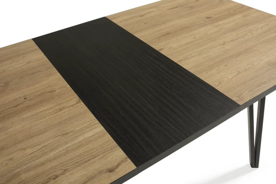Mesa rect. ext/negro Cleia madera (natural/canto bocamina) - Imagen 9