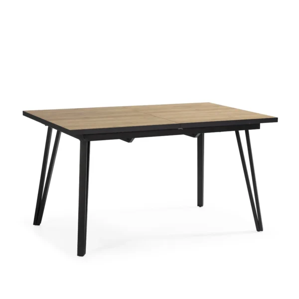 Mesa rect. ext/negro Cleia madera (natural/canto bocamina)