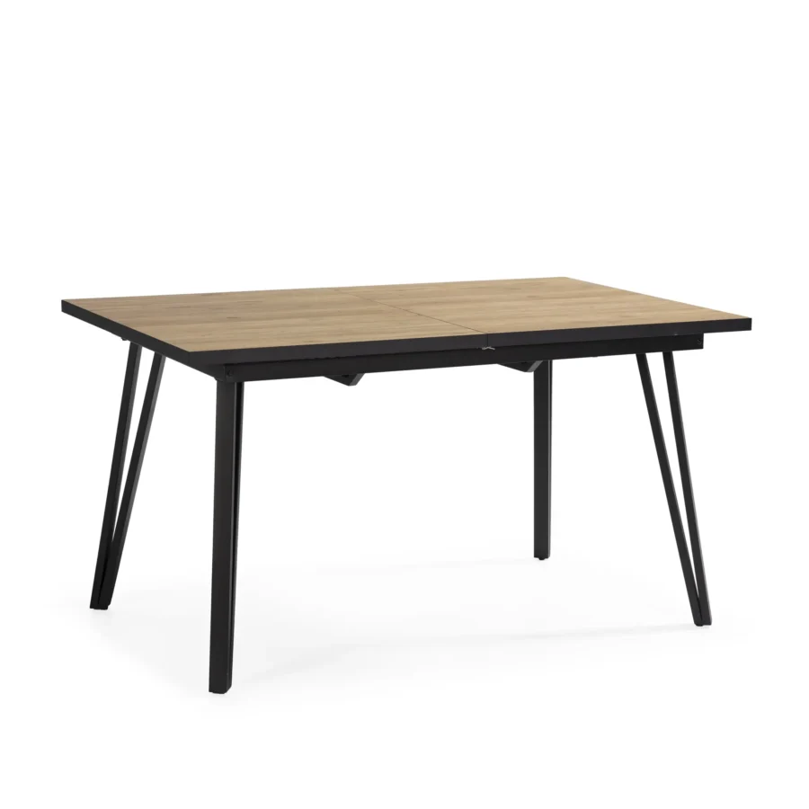 Mesa rect. ext/negro Cleia madera (natural/canto bocamina)
