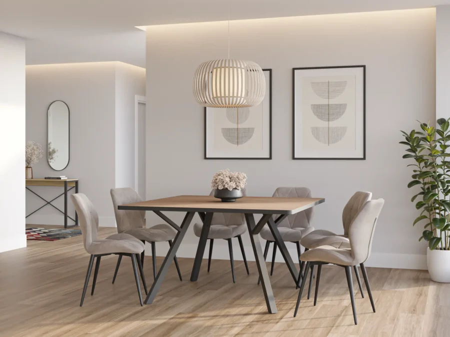 Mesa cuadrada Ori madera (natural/cero bocamina) - Imagen 6