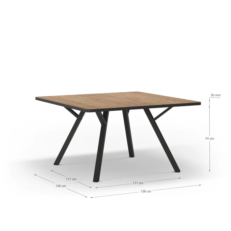 Mesa cuadrada Ori madera (natural/cero bocamina) - Imagen 10