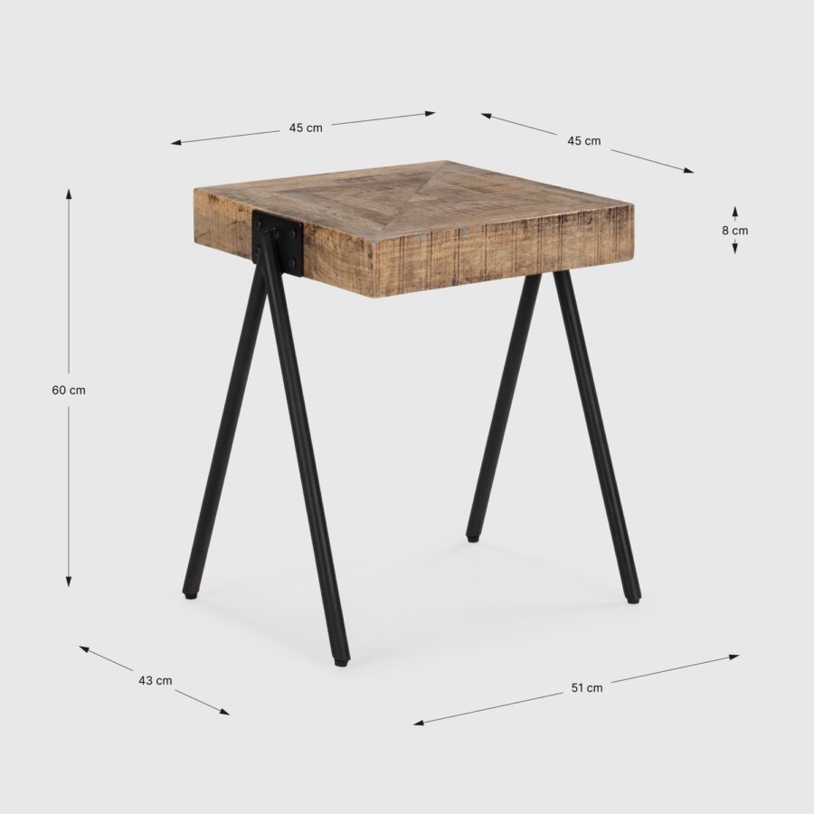 Mesa rincon Indra madera (madera mango natural) - Imagen 3