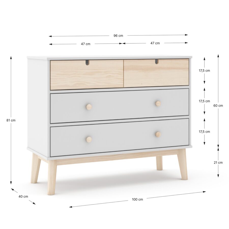 Cómoda Estela blanco (blanco/cera blanca) - Imagen 5