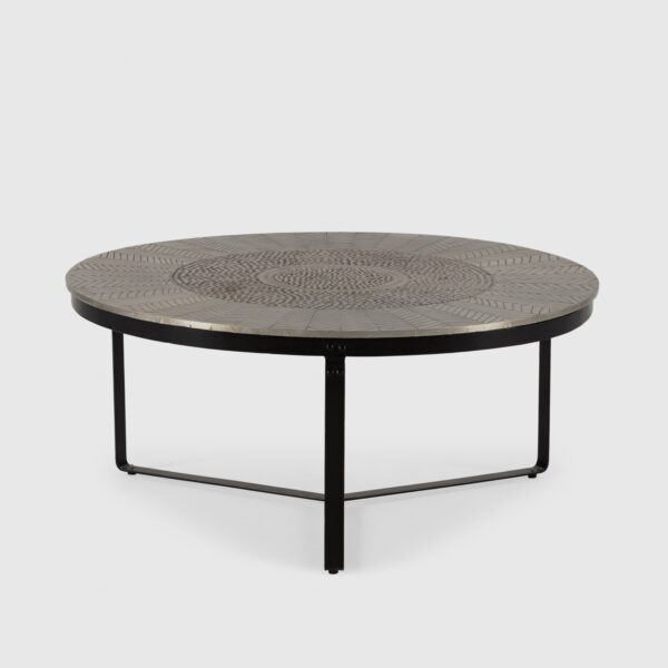 Mesa Centro redonda Clarisa madera (laton envejecido)
