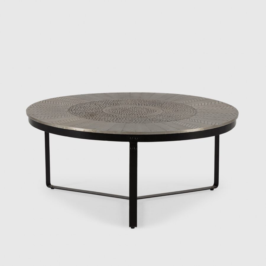 Mesa Centro redonda Clarisa madera (laton envejecido)