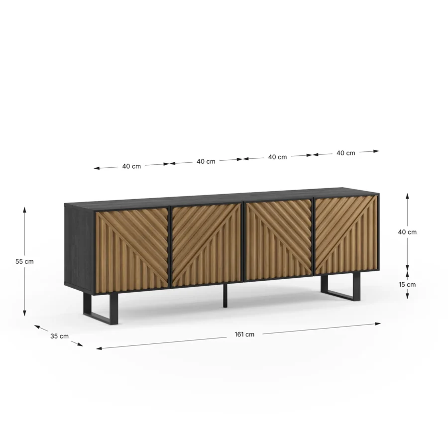 Mueble TV Tiana negro (negro/roble) - Imagen 10