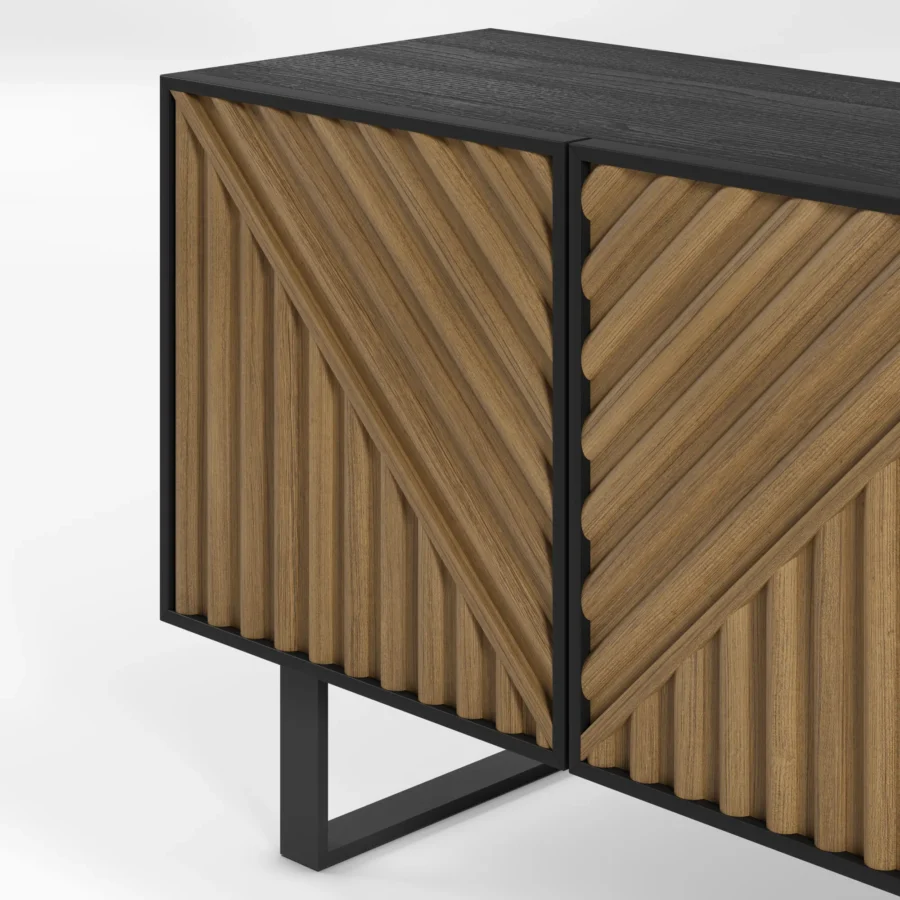 Mueble TV Tiana negro (negro/roble) - Imagen 5