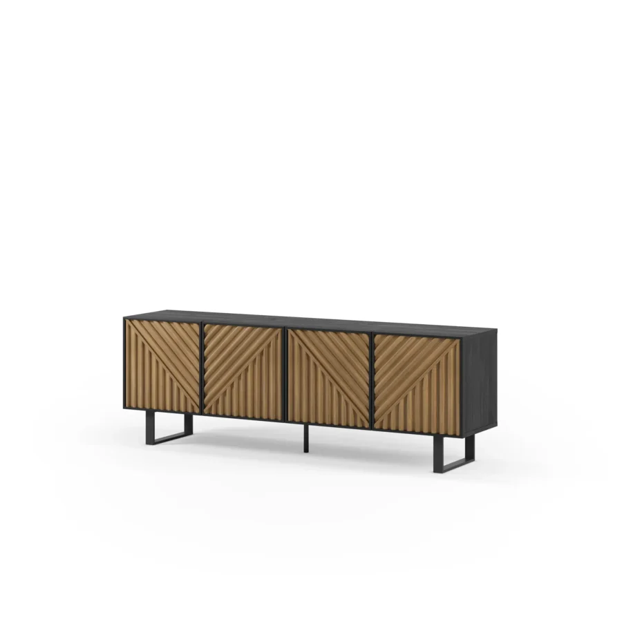 Mueble TV Tiana negro (negro/roble) - Imagen 6