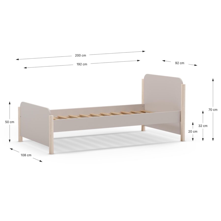 Cama 90 Enola crema (crema/cera blanca) - Imagen 4